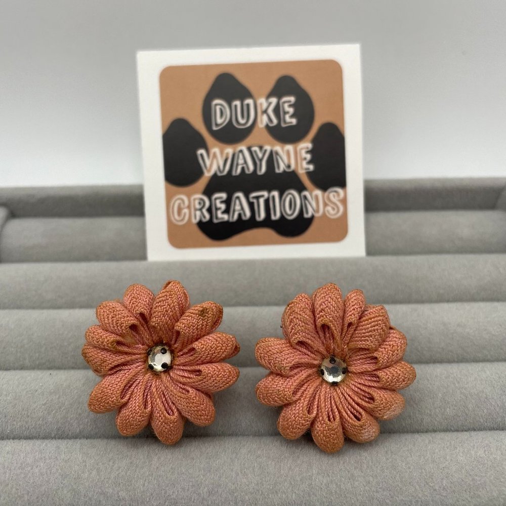 Vintage Fabric Screw Back Earrings